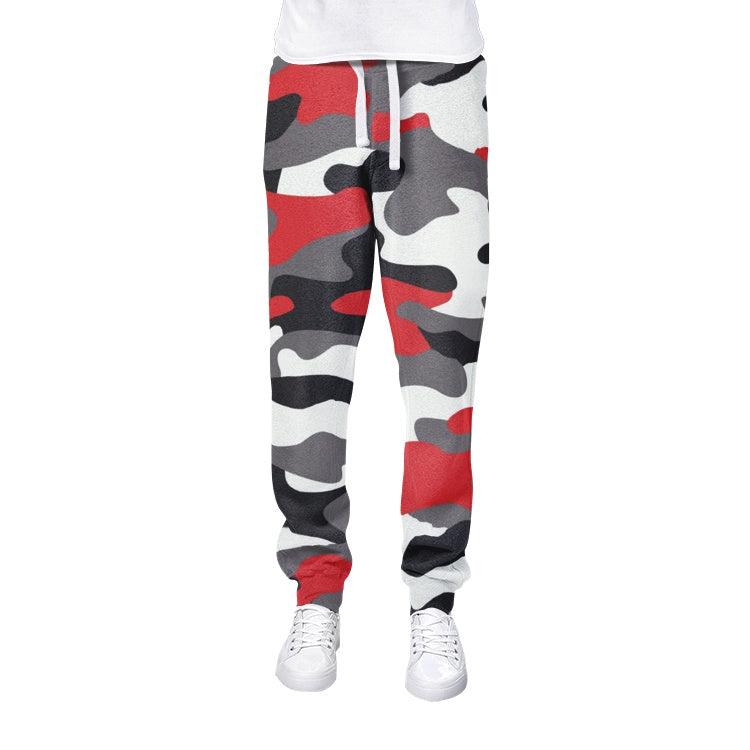 Men's Camo Track Pants | Red, Black, and White