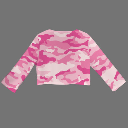 Camo Blazer | Cropped Open Front | Lavender Pink Camouflage