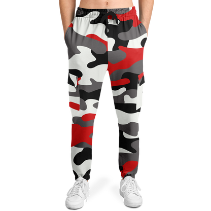 Camo Cargo Pants | Unisex | Red, Black & White Camouflage