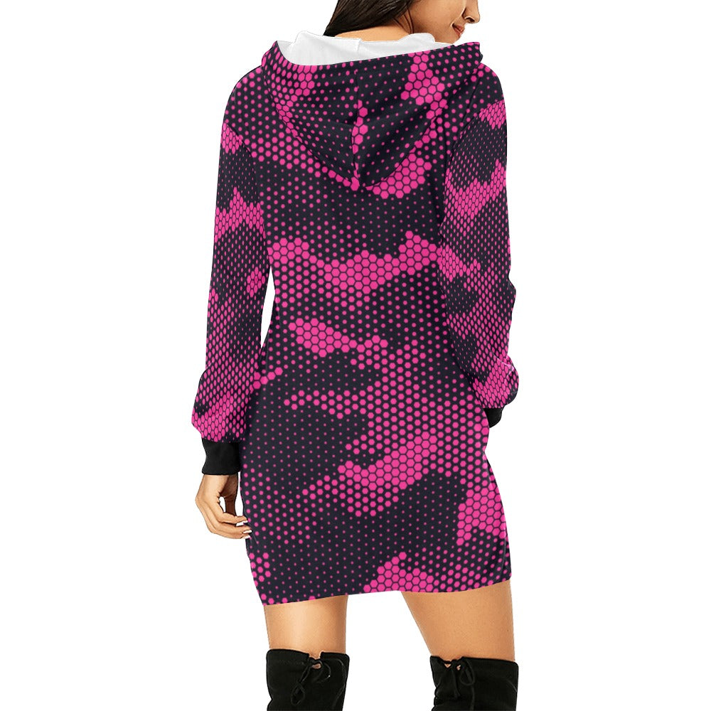 Camo Hoodie Dress | Digital Pink Camouflage