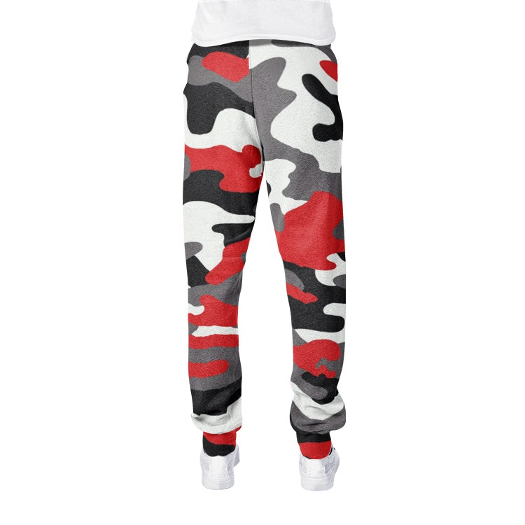 Men's Camo Track Pants | Red, Black, and White