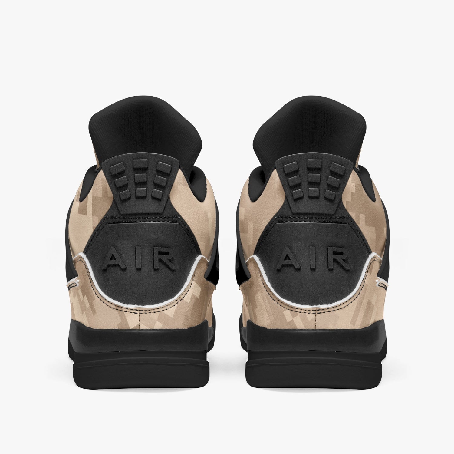 Camo Jordans AJ4 | Brown Pixel Camouflage | Black Sole