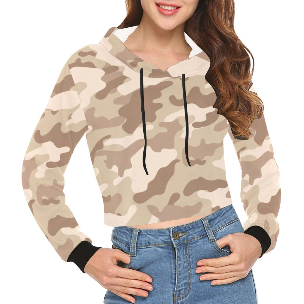 Cropped Camo Hoodie | Tight Fit | Desert Brown Camouflage