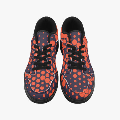 Camo Sneakers | Orange Blue Low-Top Leather Camouflage Shoes