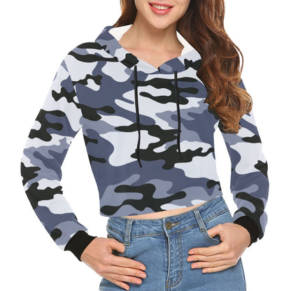 Cropped Camo Hoodie | Tight Fit | Light Blue Camouflage