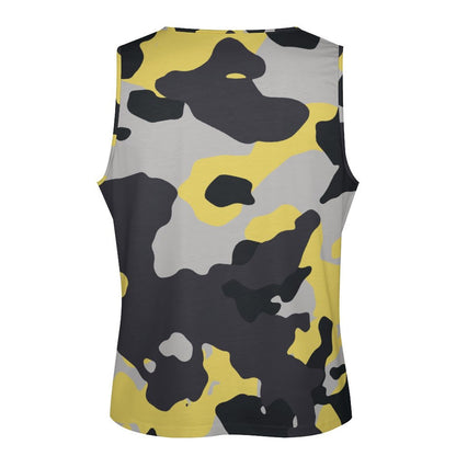 Camo Tank Top | Yellow, Black & Silver Camouflage