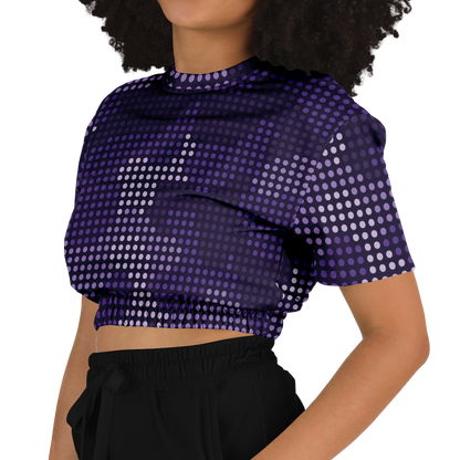 Camo Crop Top Sweatshirt | Blue Led Screen Camouflage