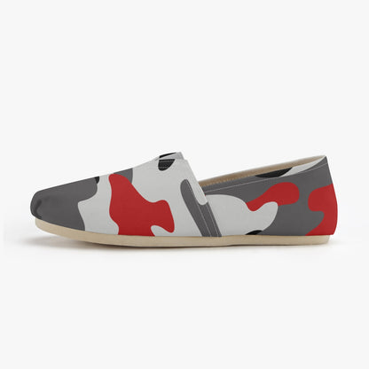 Camo Toms | Red, Black, and White Camouflage Canvas Shoes