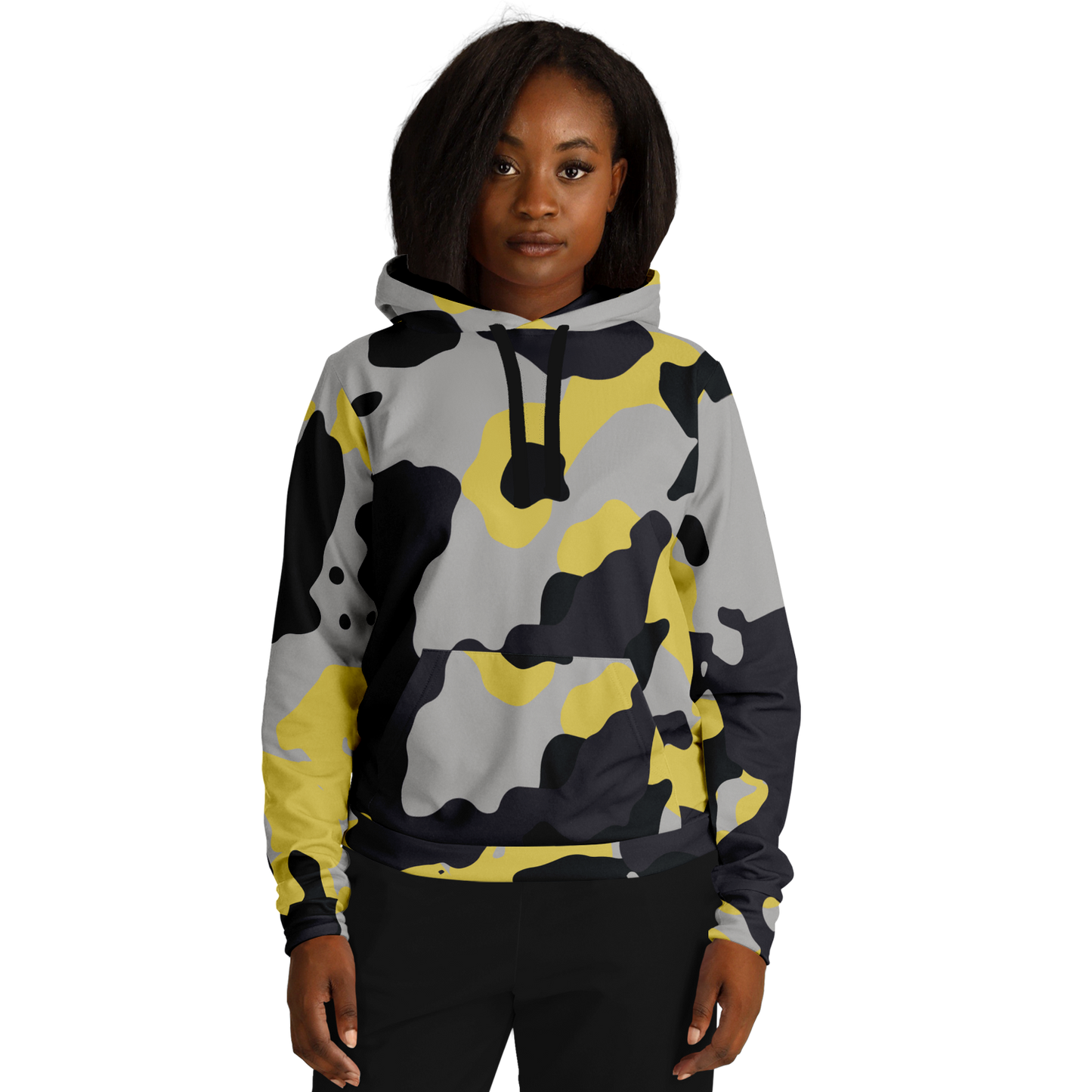 Camo Hoodie | Yellow, Black & Silver Camouflage