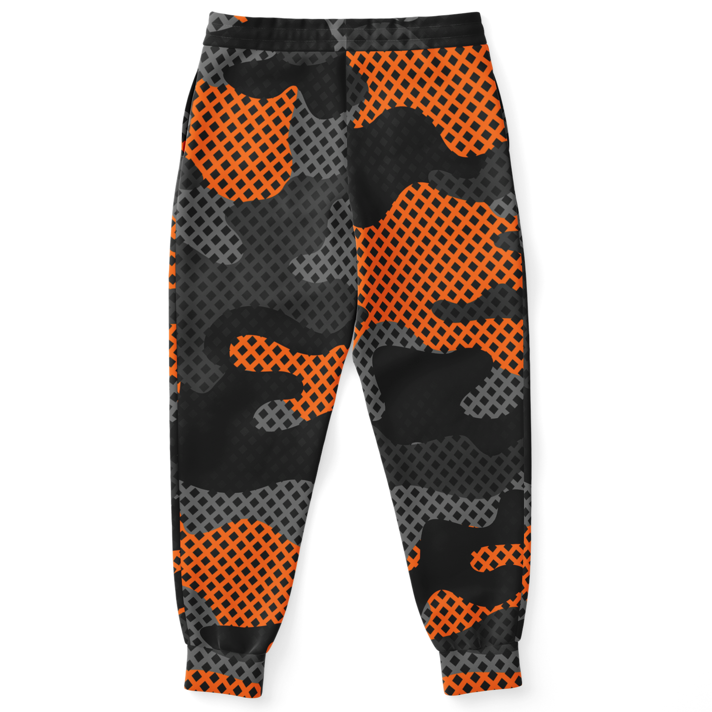 Camo Sweatpants | Unisex | Black & Orange Pixel Pattern