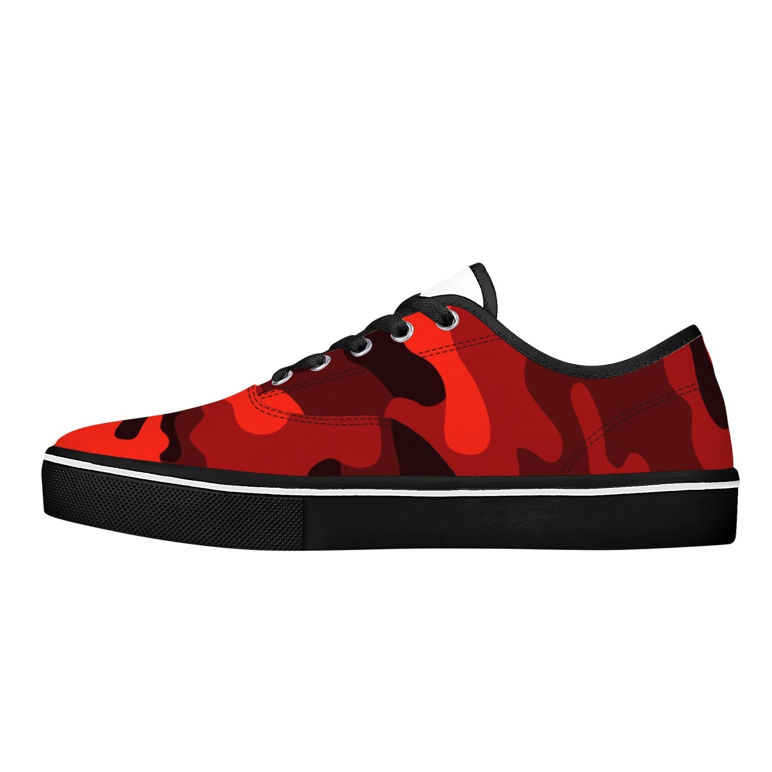 Camo Skate Shoes | Scarlet Red & Black Camouflage