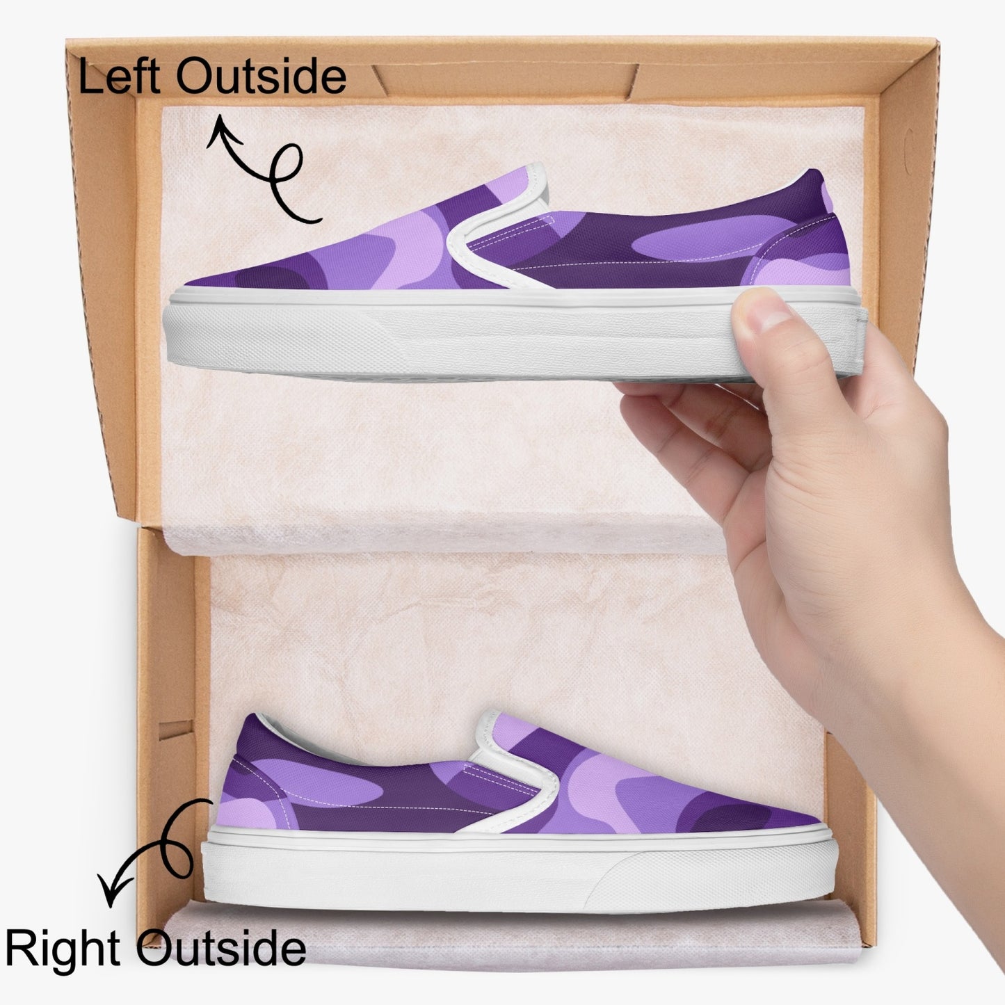 Camo Slip-On Shoes | Purple, Blue and Mauve