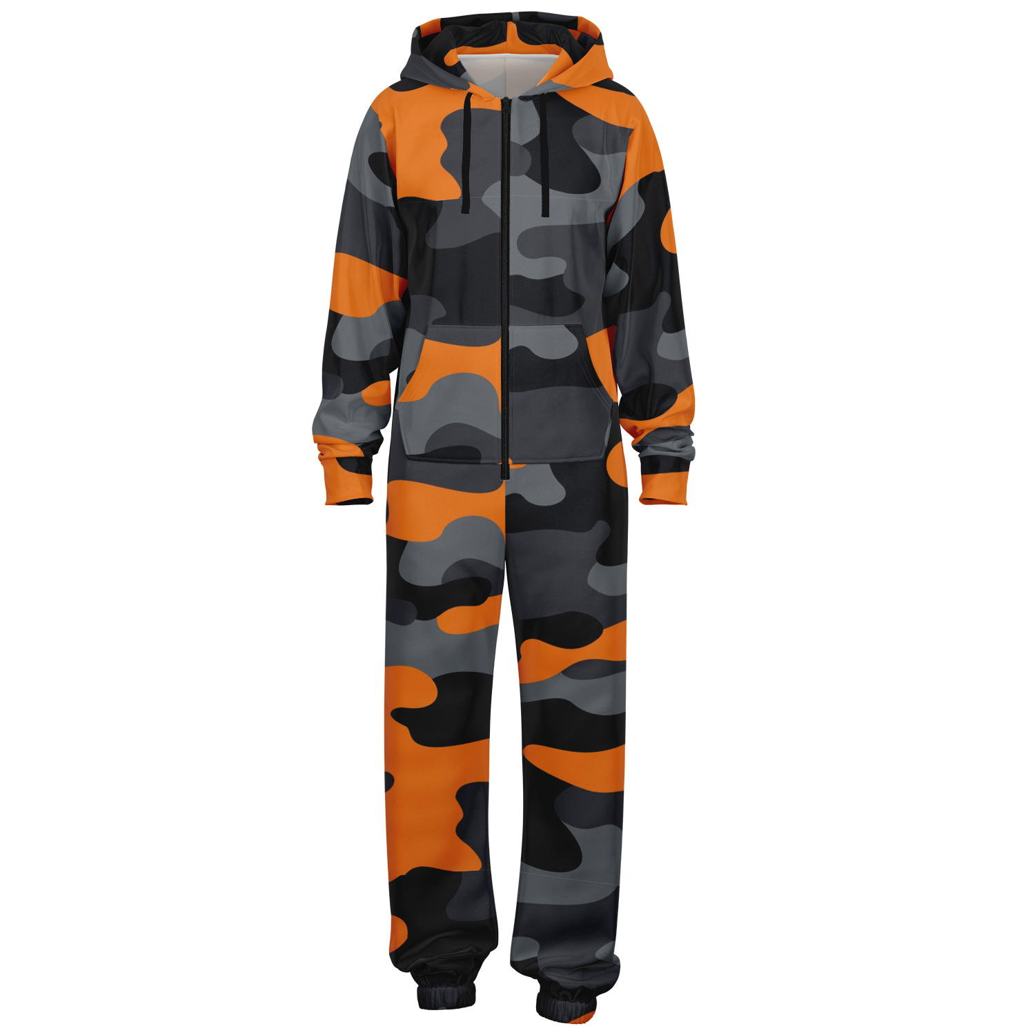 Camo Onesie | Orange, Black and Gray Camouflage