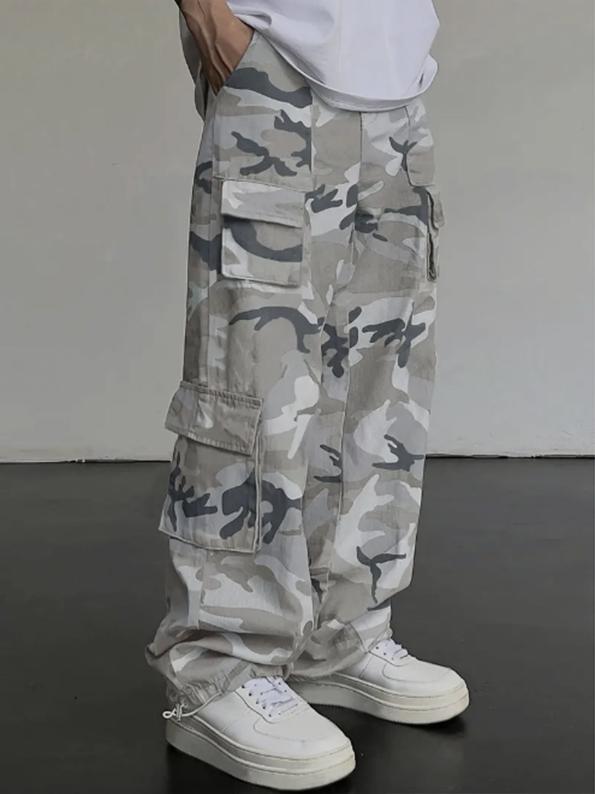 Men's Camo Overalls with Multiple Pockets | Space Grey