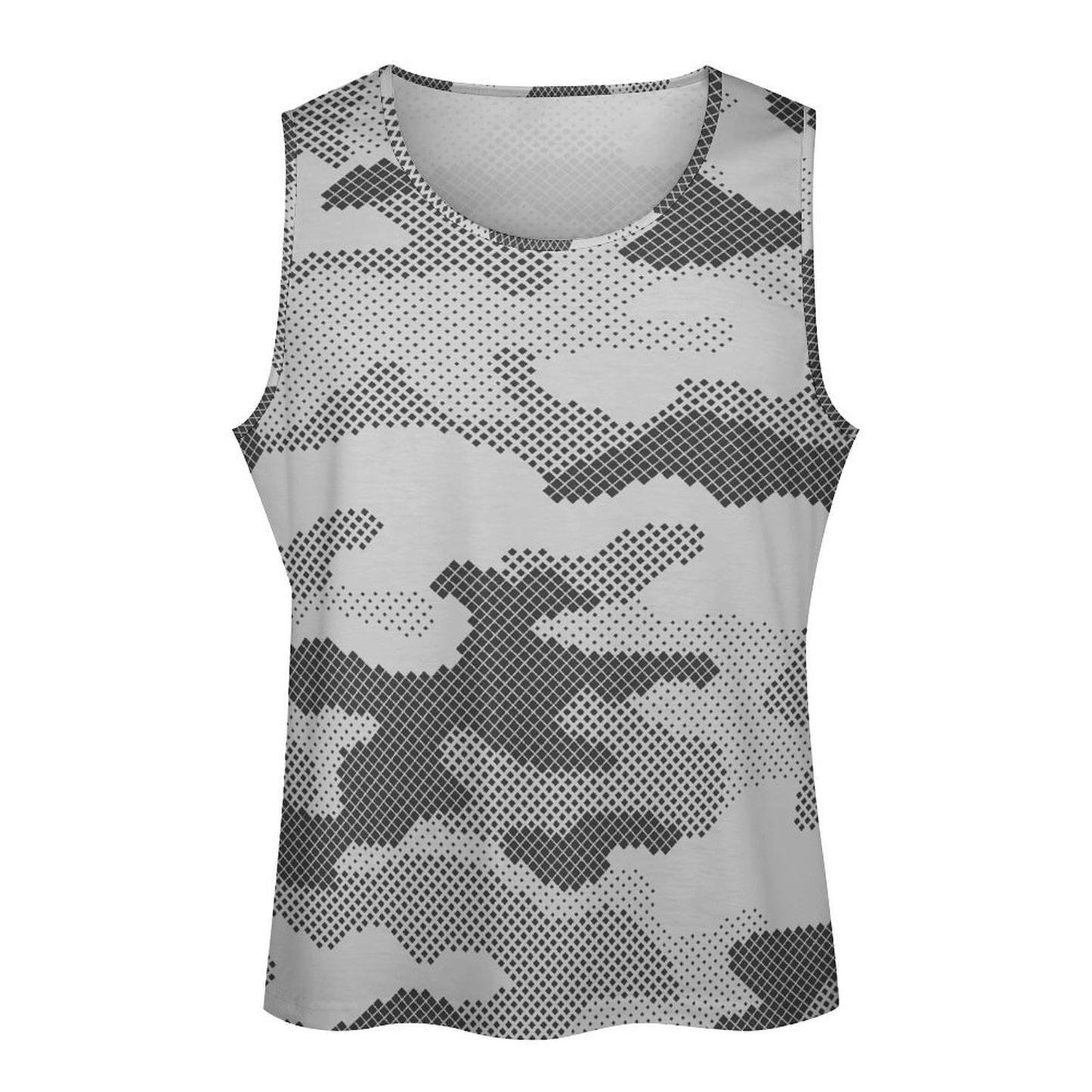 Camo Tank Top | Black & White Digital Dotted