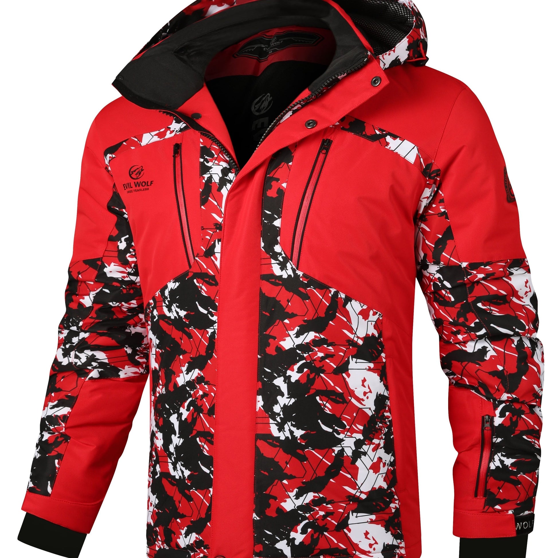 Camo Ski Jacket for Men: Hooded, Insulated, Regular Fit Outerwear