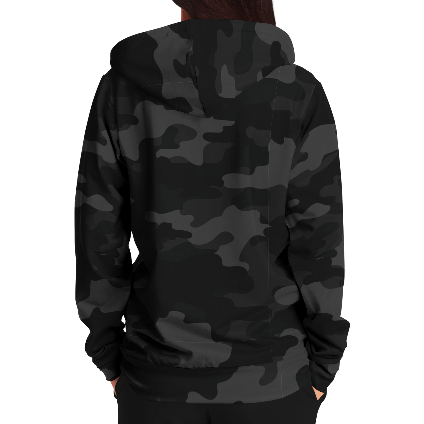 Zip-Up Hoodie | Black Camouflage