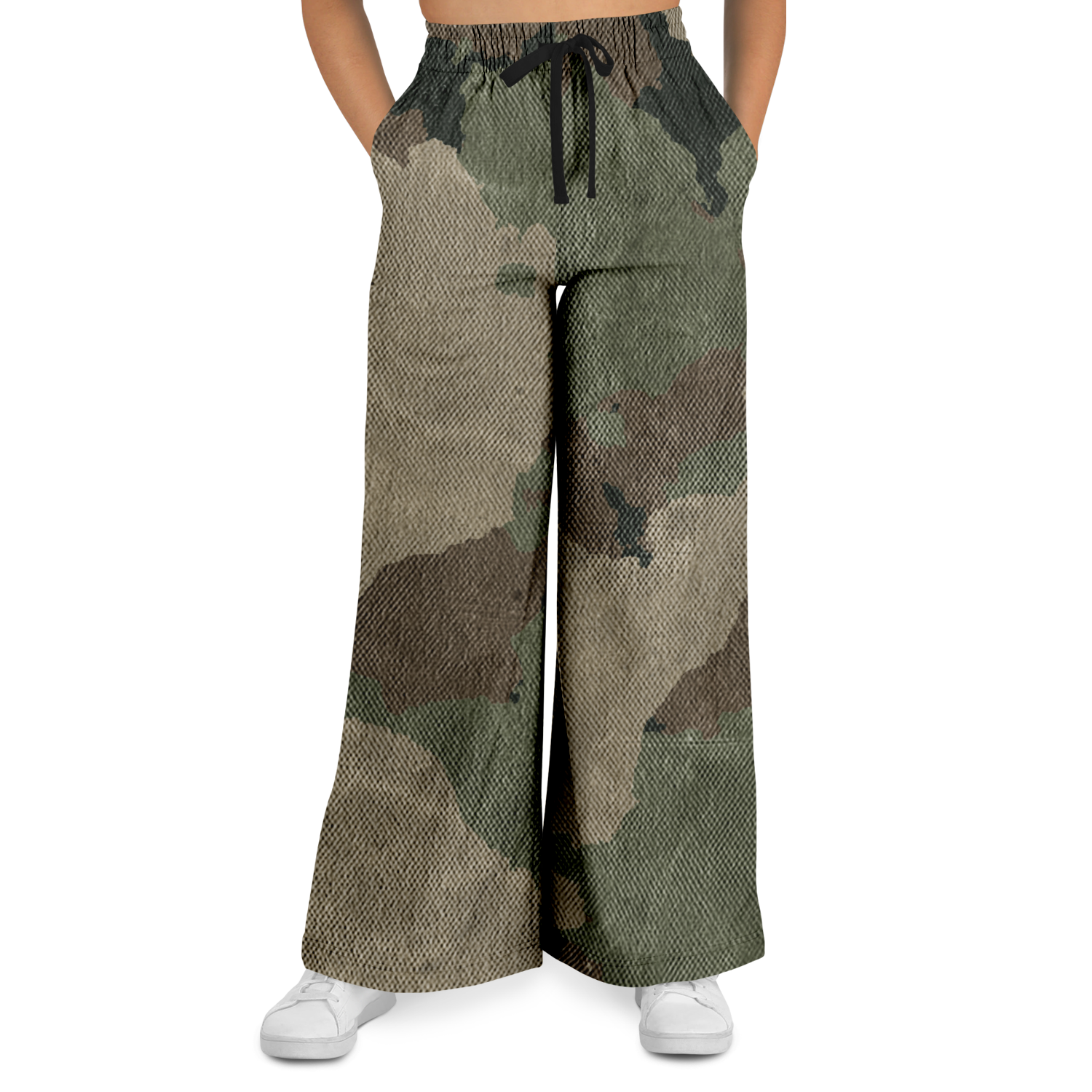 Camo Wide Leg Pants | Dirty Old Brown Camouflage