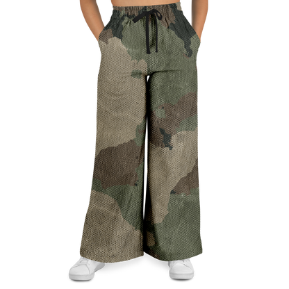 Camo Wide Leg Pants | Dirty Old Brown Camouflage