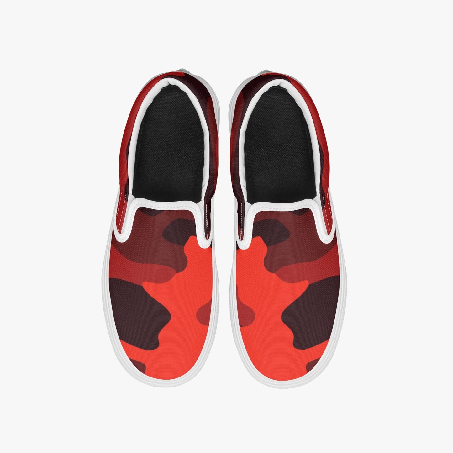 Camo Slip-On Shoes | Scarlet Red and Black Camouflage