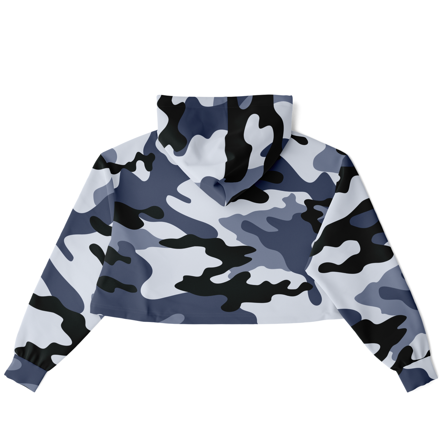 Cropped Hoodie For Women | Light Blue Camouflage