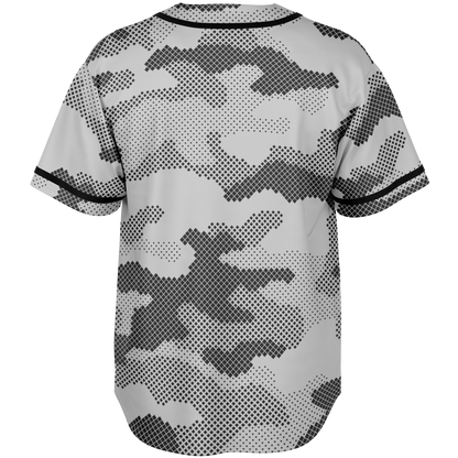 Camo Baseball Jersey | Black & White Digital Dotted