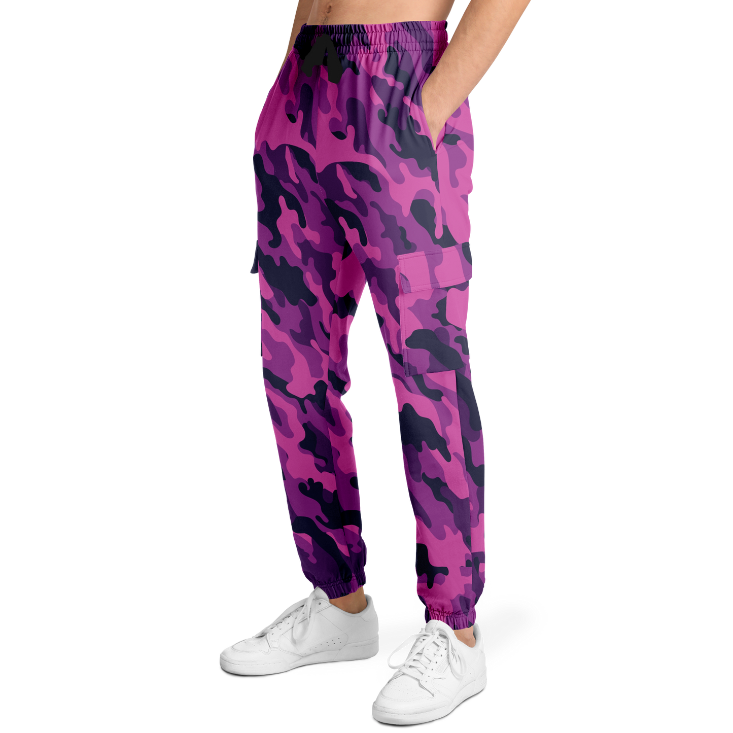 Pink Camo Cargo Pants | Blue & Magenta Mixed Camouflage