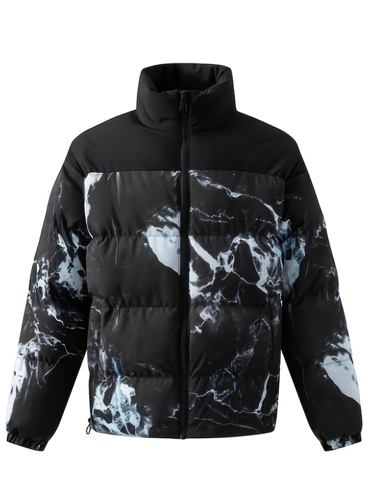 Men's Casual Camo Jacket | Zip-Up with Pockets, Stand Collar