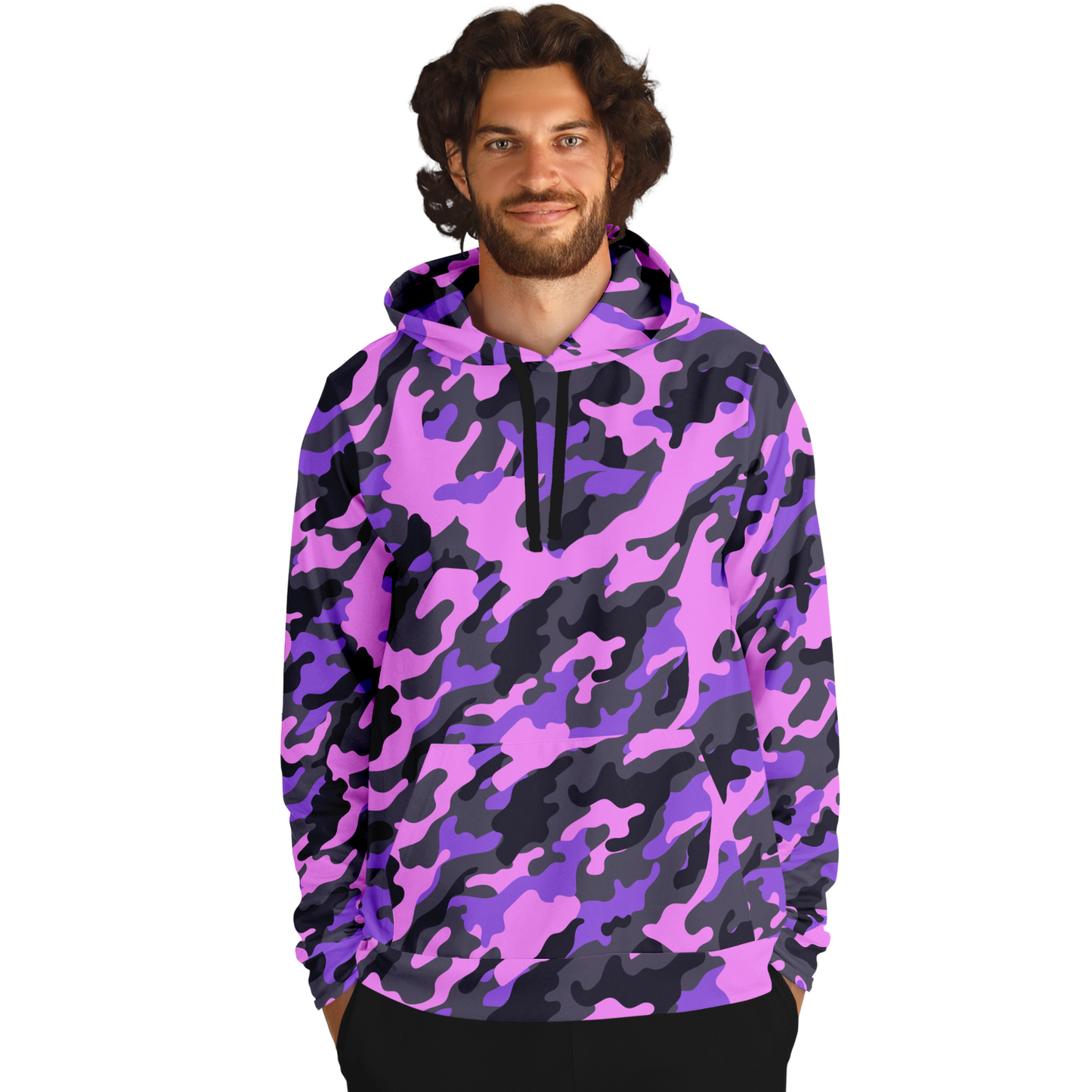 Pink Camo Hoodie | Black & Indigo Mixed Camouflage