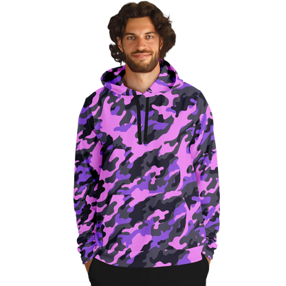 Pink Camo Hoodie | Black & Indigo Mixed Camouflage