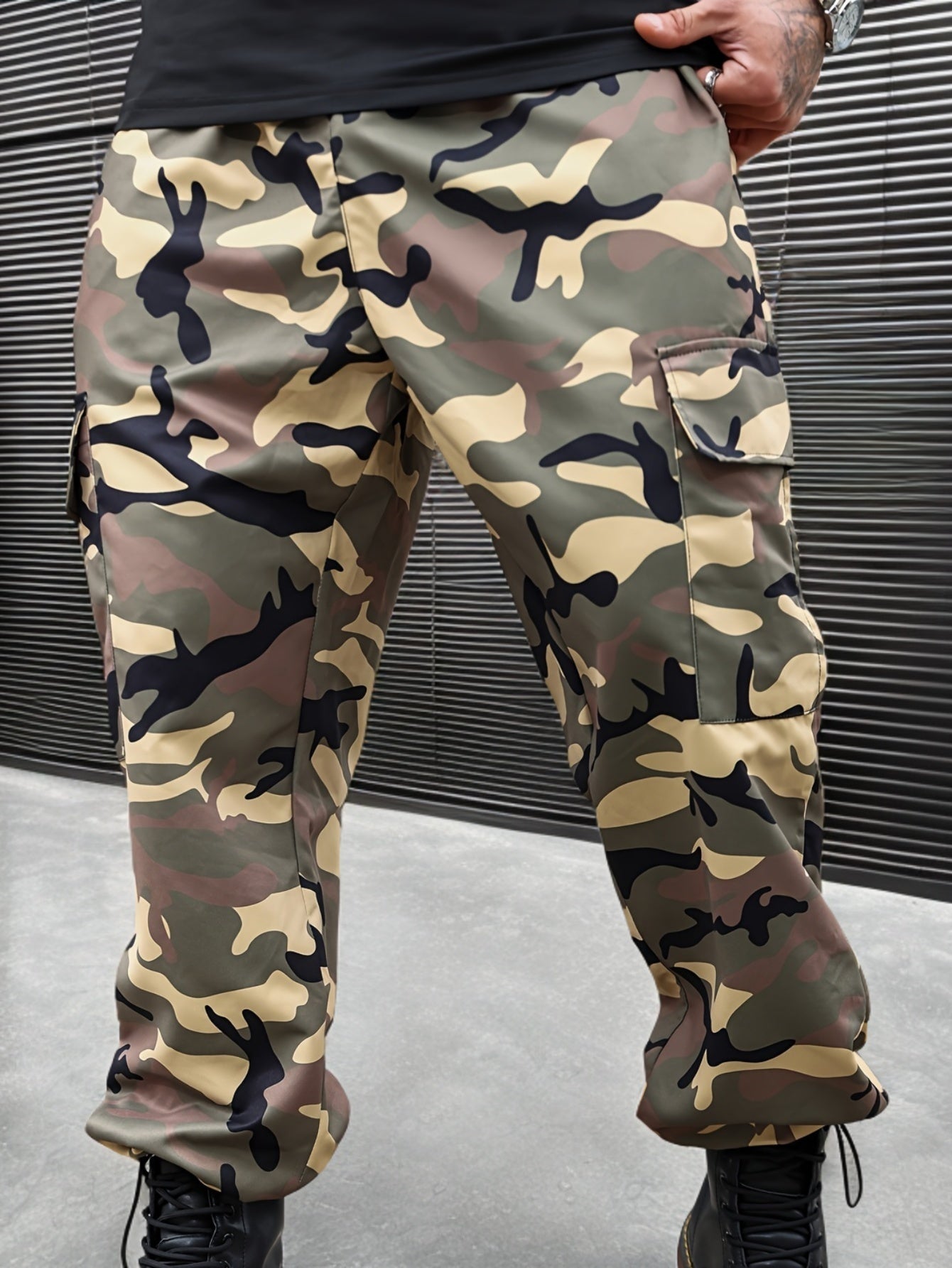 Plus Size Men's Camouflage Cargo Pants| Casual Joggers