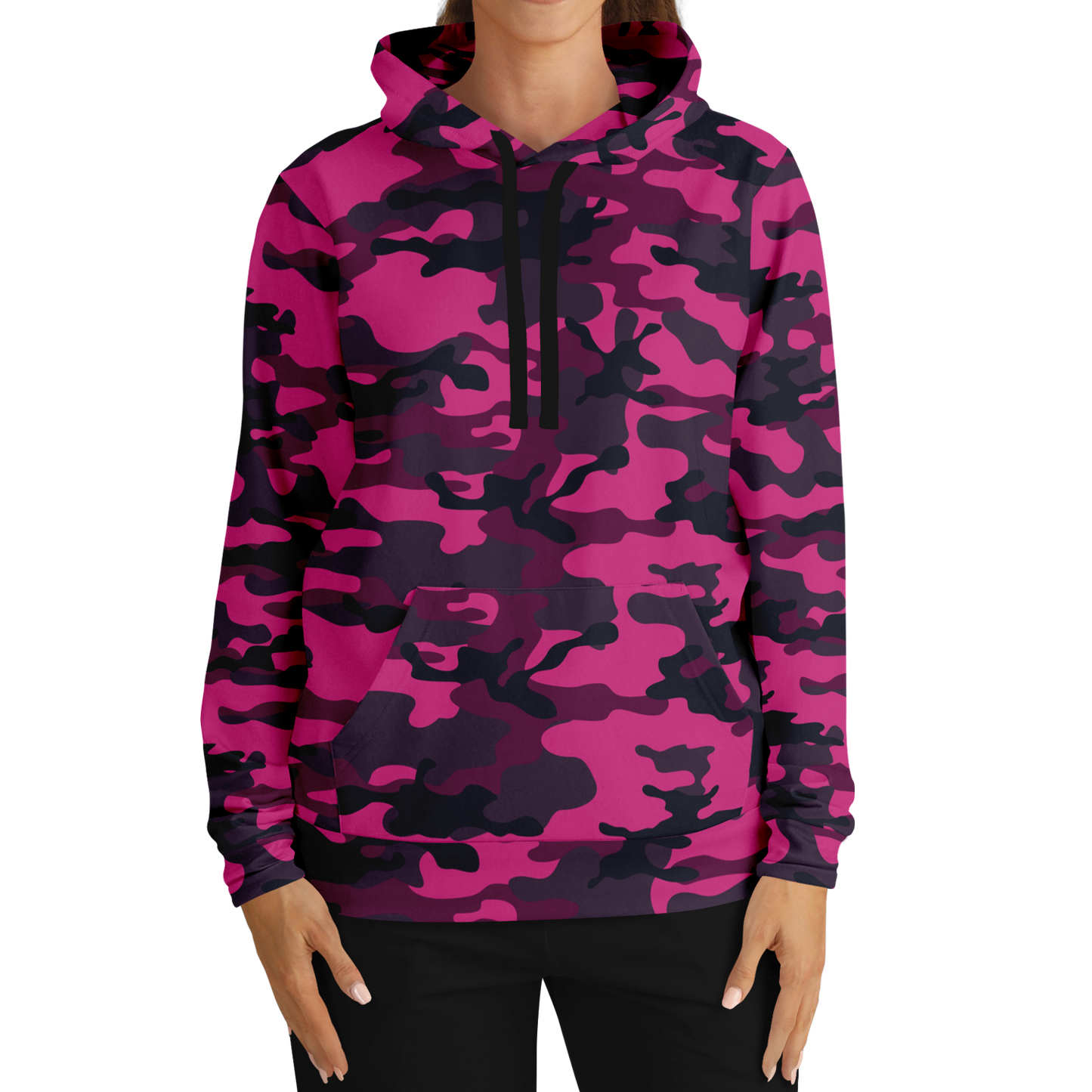 Pink Camo Hoodie | Onyx & Deep Blue Mixed Camouflage