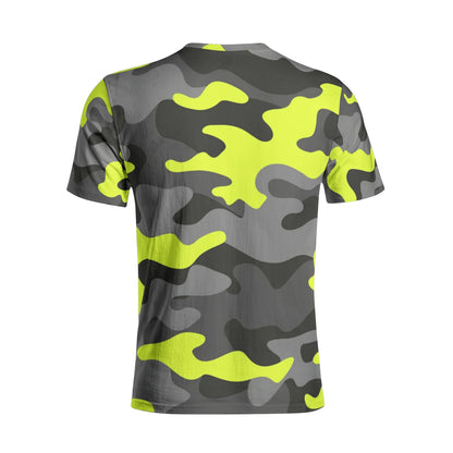 Camo T-shirt | Cotton | Unisex | Yellow, Black, and White