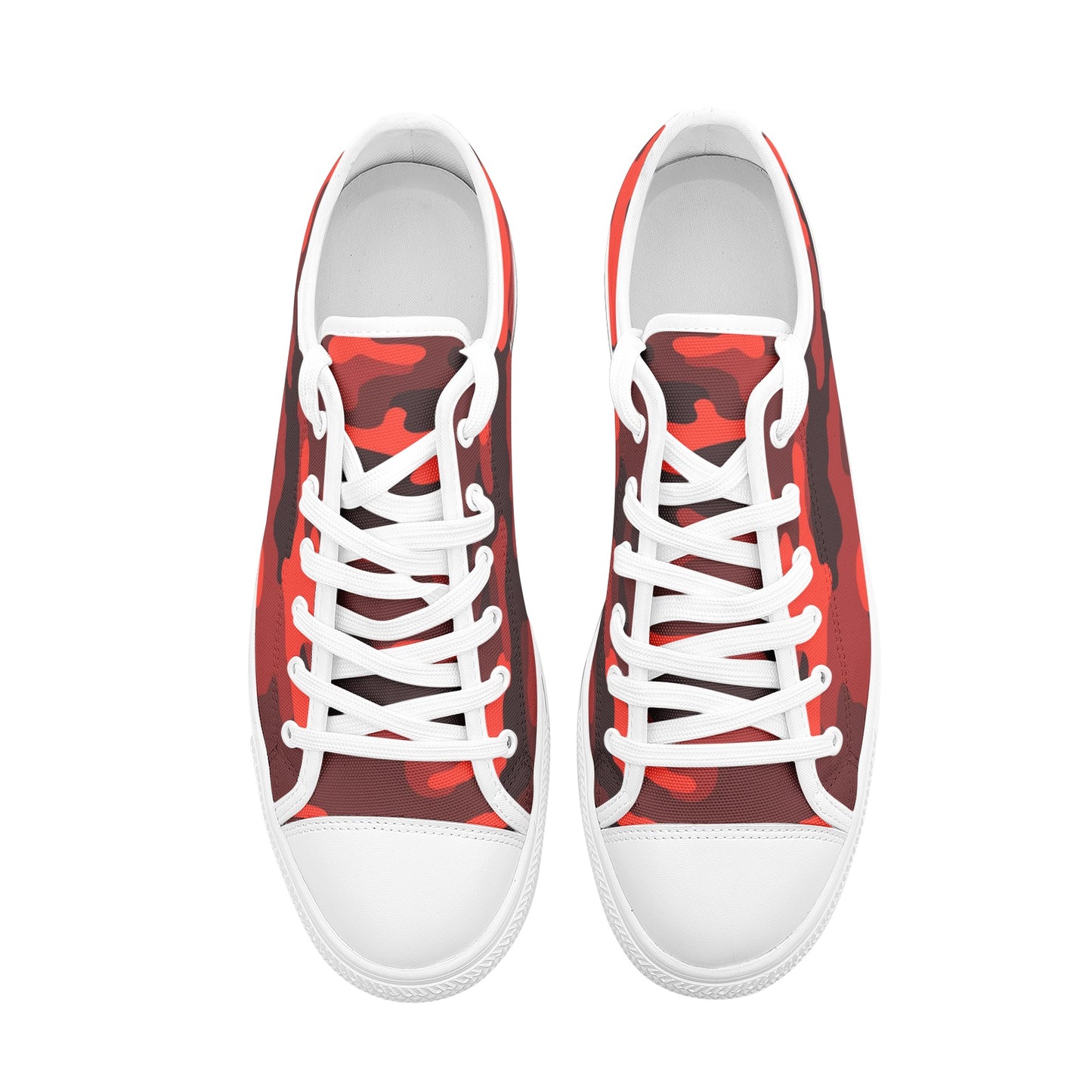 Camo Shoes | Low Top Canvas | Scarlet Red & Black