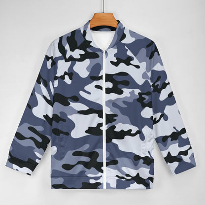 Camo Shirt | Raglan Zip-up | Light Blue