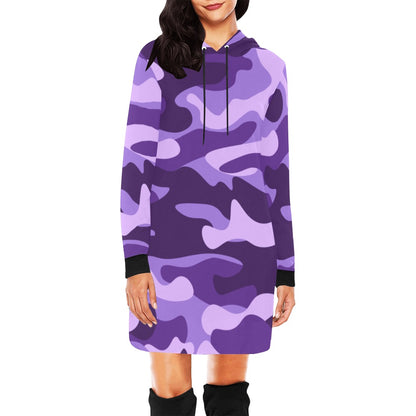 Camo Hoodie Dress | Purple, Blue and Mauve Camouflage