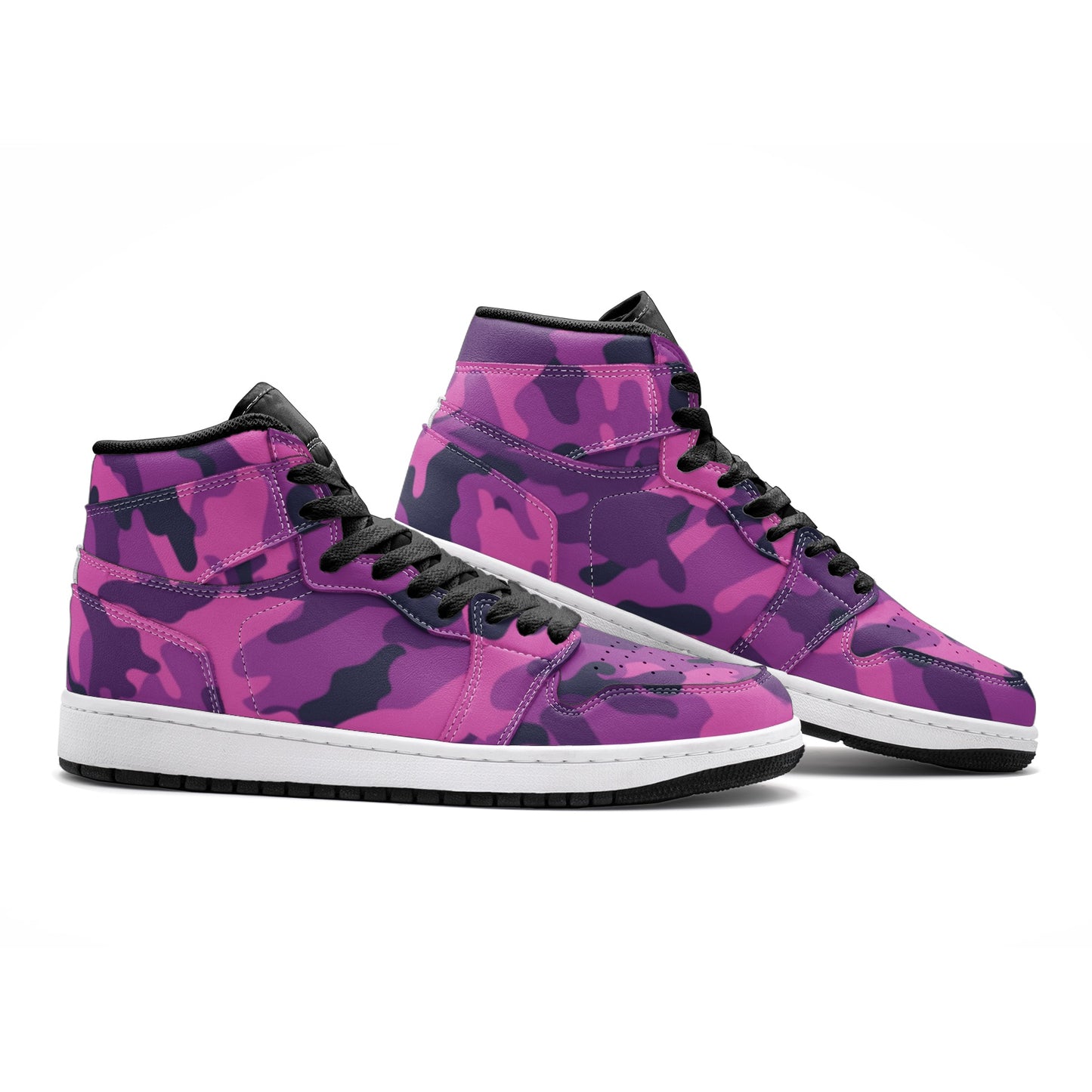 Pink Camo Sneakers | Blue & Magenta Mixed Camouflage