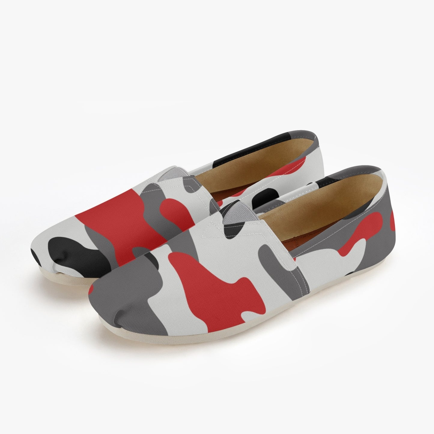 Camo Toms | Red, Black, and White Camouflage Canvas Shoes