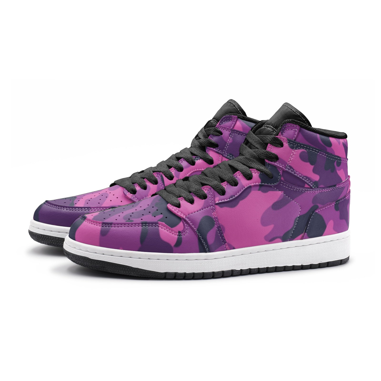 Pink Camo Sneakers | Blue & Magenta Mixed Camouflage