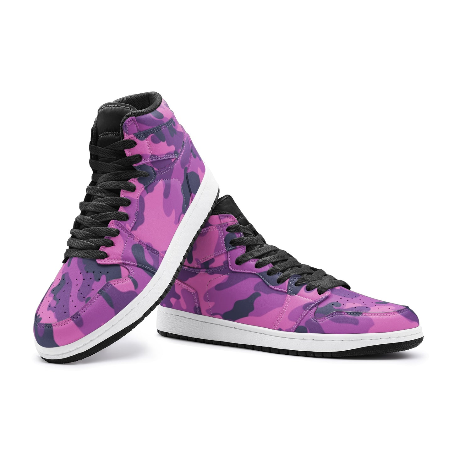 Pink Camo Sneakers | Blue & Magenta Mixed Camouflage