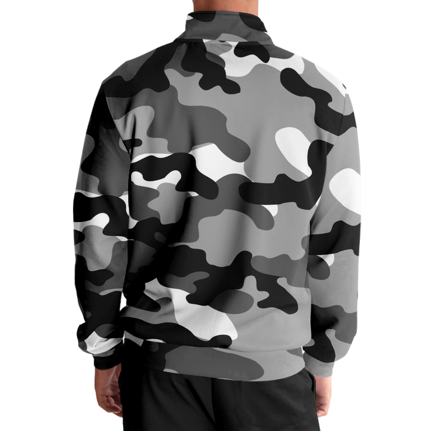 Camo Track Jacket | Black, Gray & White Camouflage