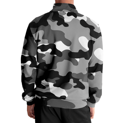 Camo Track Jacket | Black, Gray & White Camouflage