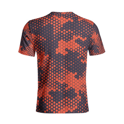 Camo T-shirt | Cotton | Unisex | Orange and Blue Digital