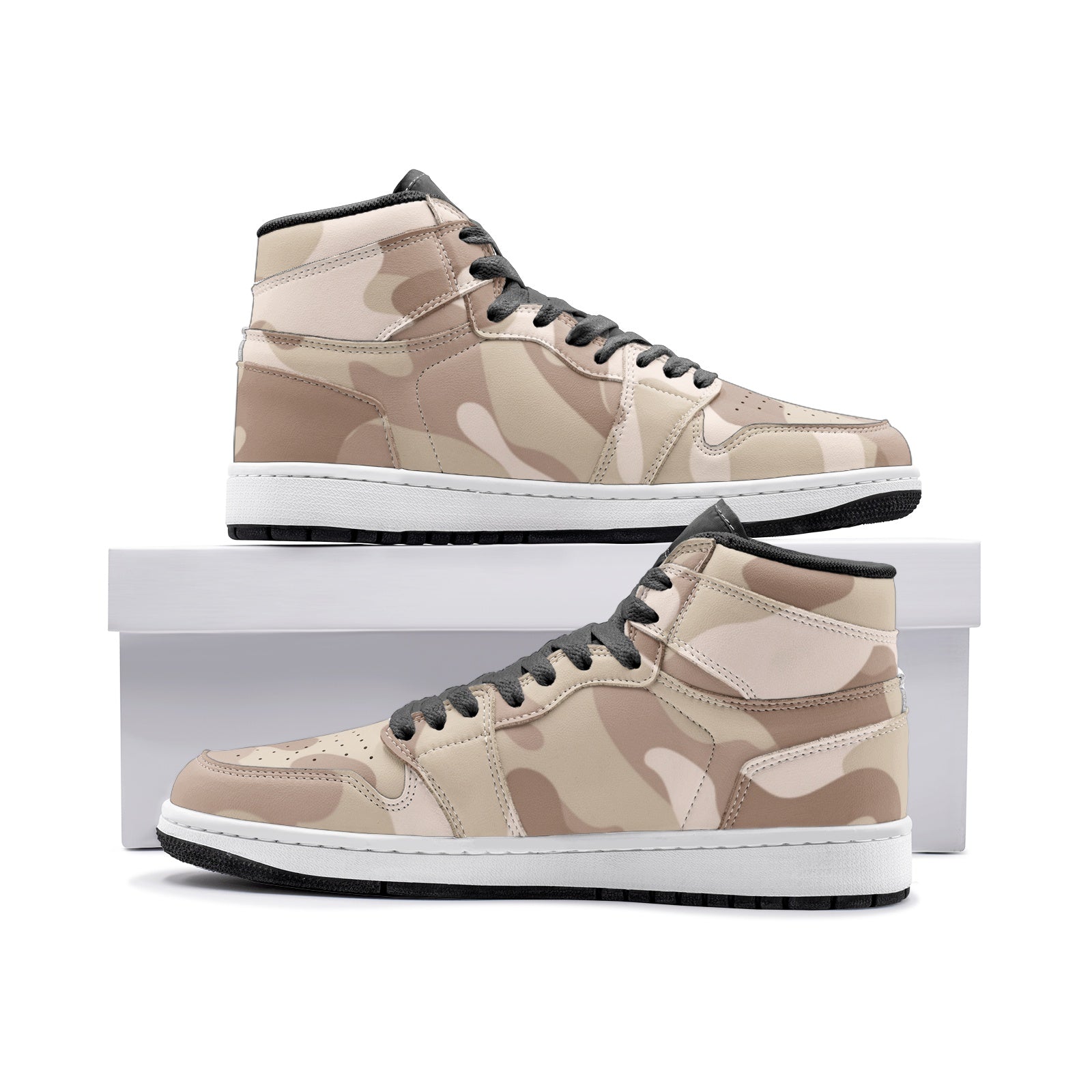 Camo Sneakers | High-Top | Desert Brown Camouflage