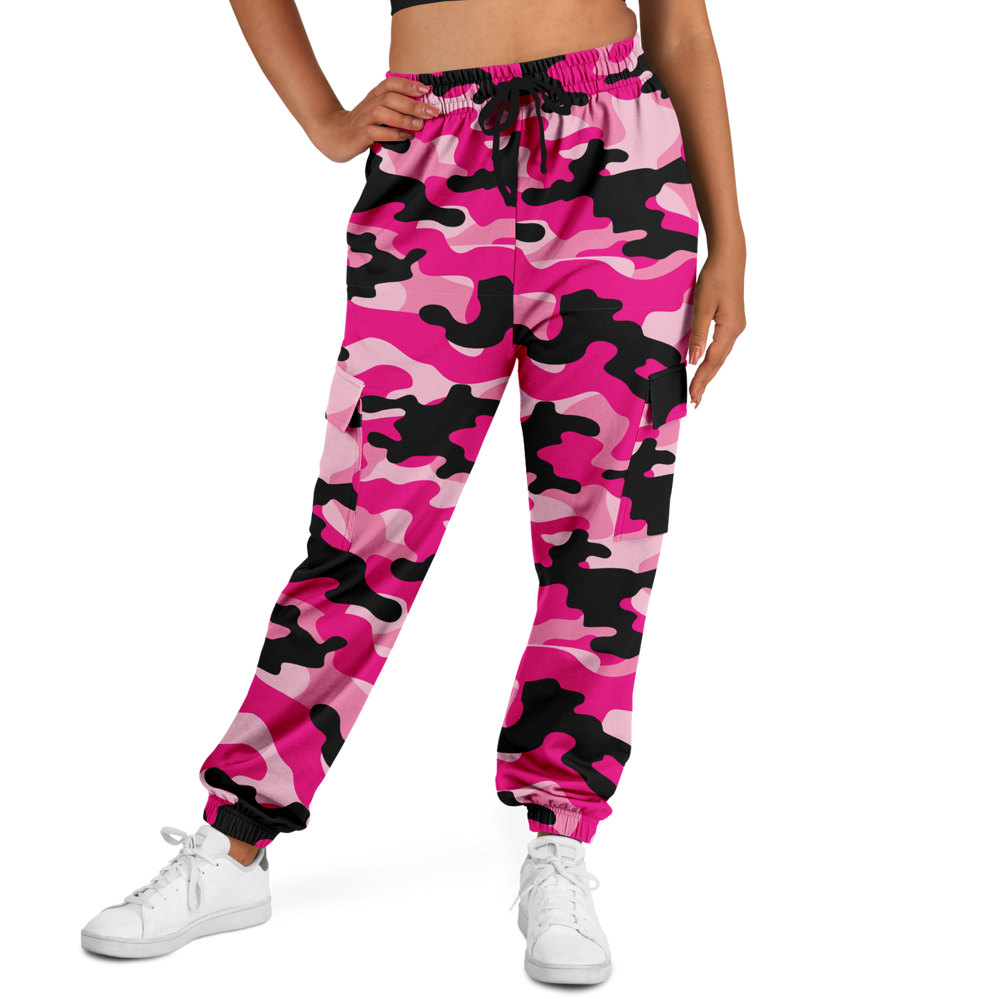 Pink Camo Cargo Pants | Candy, Black, & Cerise Mixed Camouflage