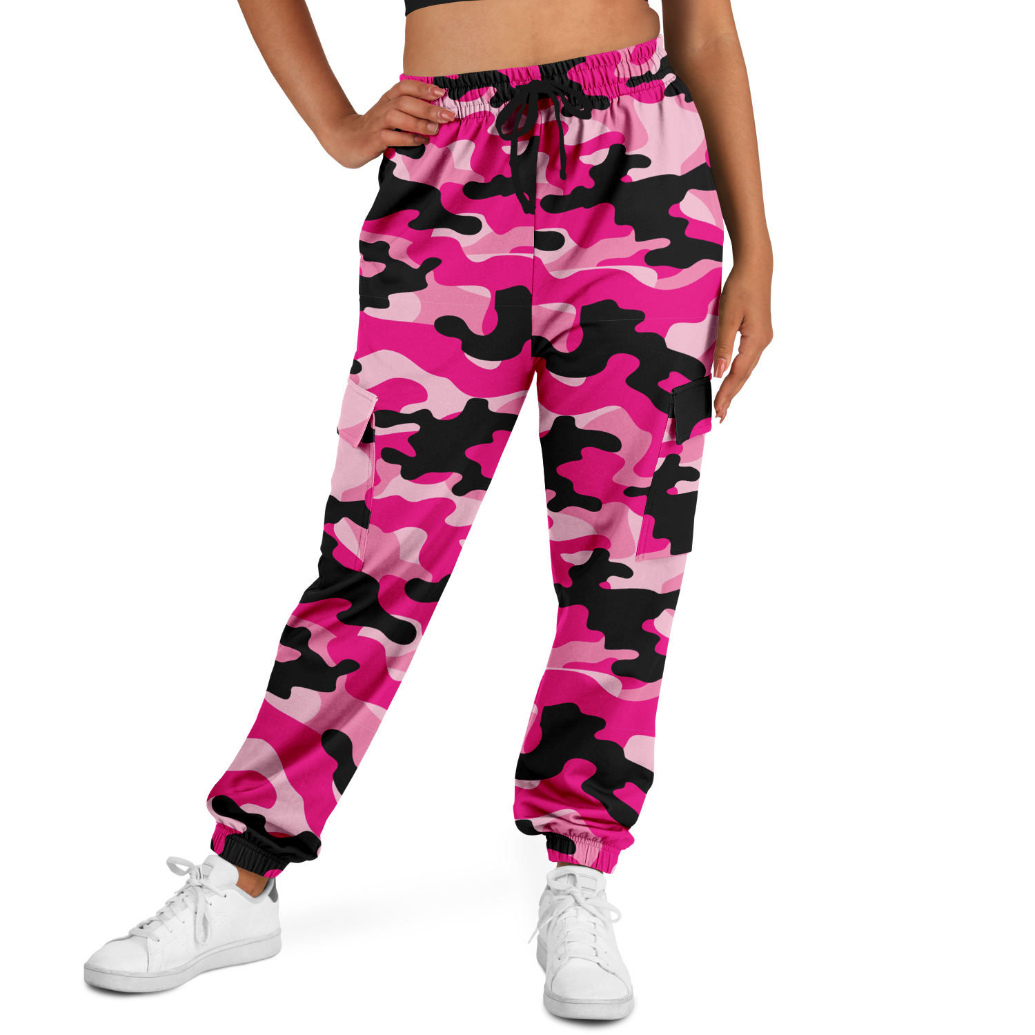 Pink Camo Cargo Pants | Candy, Black, & Cerise Mixed Camouflage