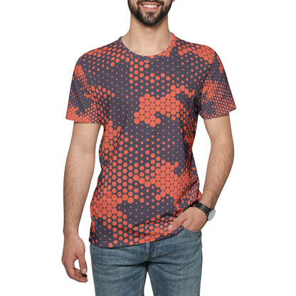 Camo T-shirt | Cotton | Unisex | Orange and Blue Digital