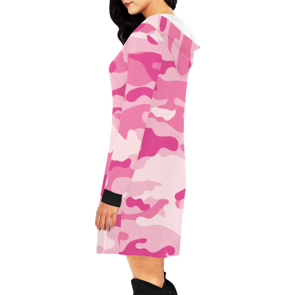 Camo Hoodie Dress | Lavender Pink Camouflage