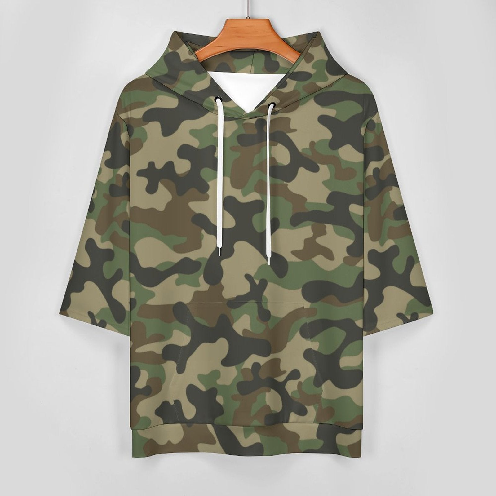 Short Sleeve Hoodie | Military Brown Camouflage