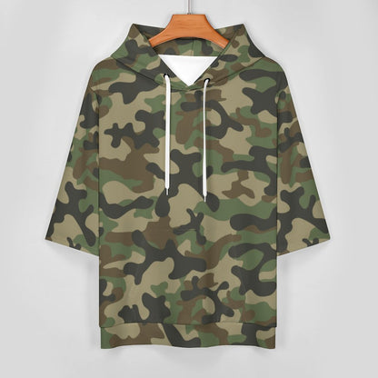 Short Sleeve Hoodie | Military Brown Camouflage